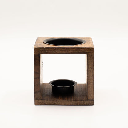 Square Mango Wood Oil Burner - Elephant - Vivid Aromas UK