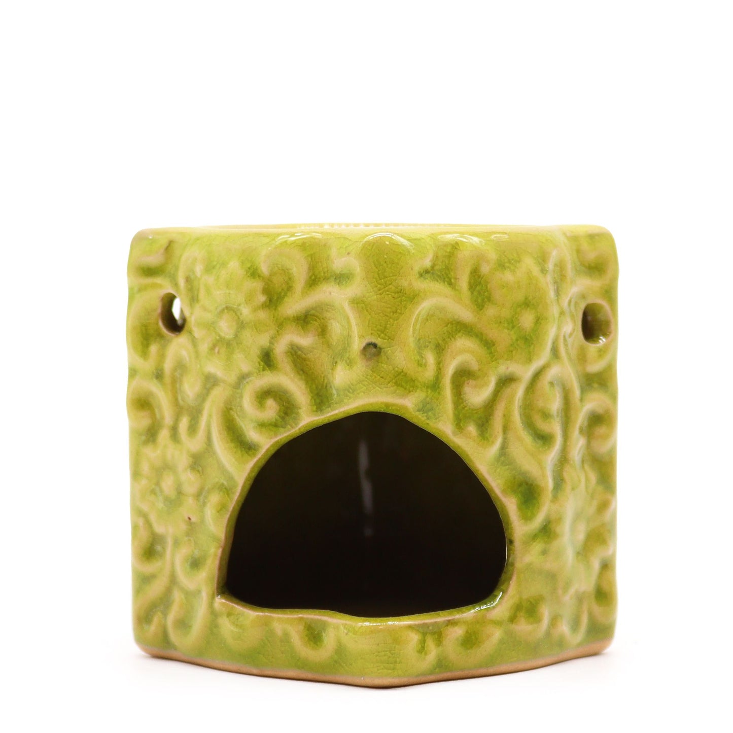Classic Small Square Floral Oil Burners (aast) - Vivid Aromas UK