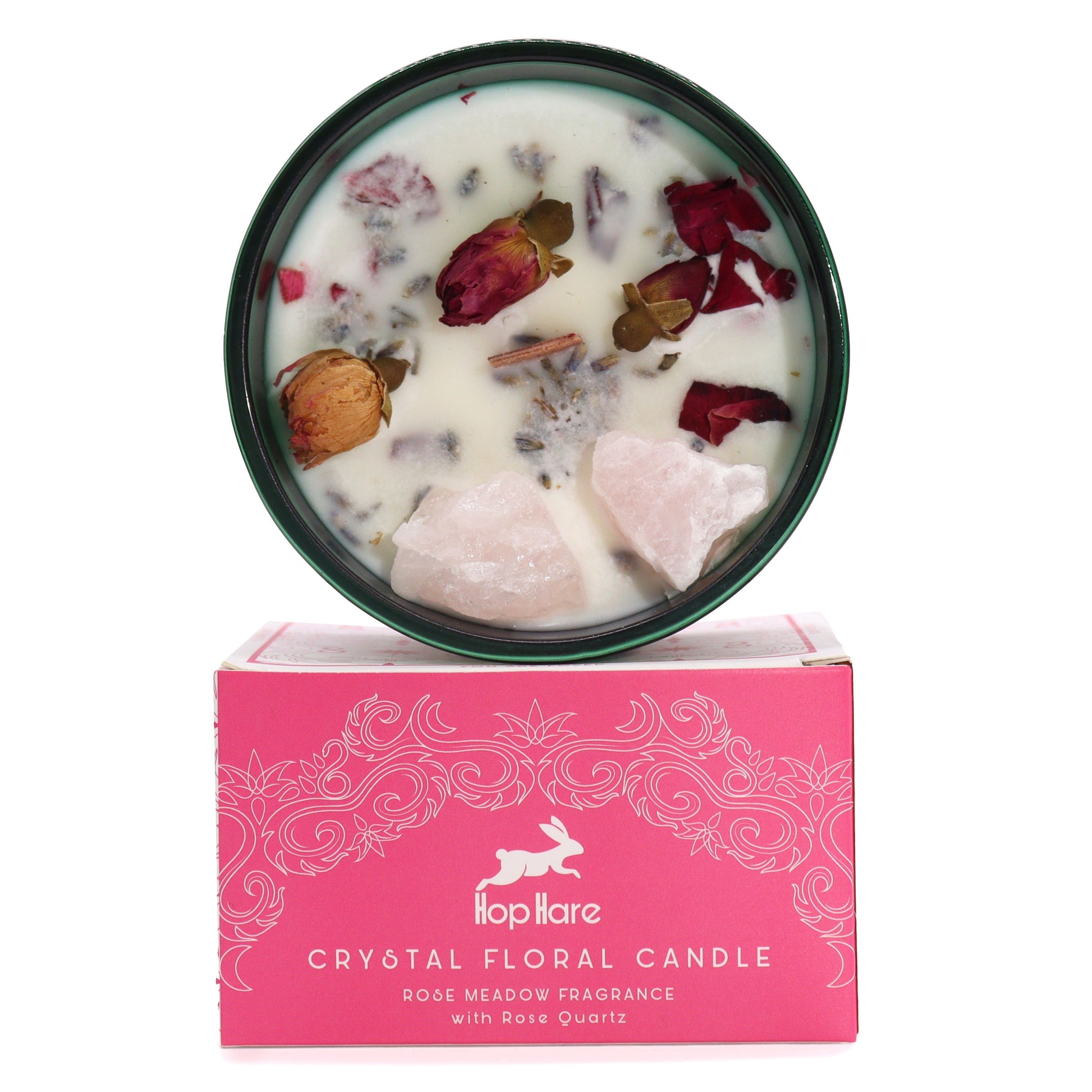Hop Hare Crystal Magic Flower Candle - The Lovers - Vivid Aromas UK