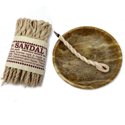 Pure Herbs Sandalwood & Spice Rope Incense - Vivid Aromas UK