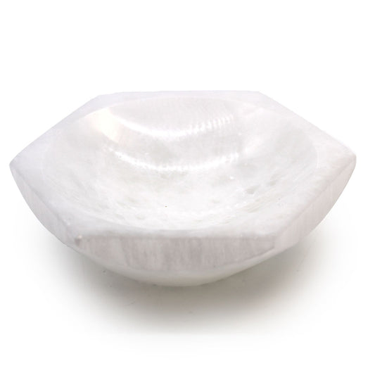 Selenite Hex Bowl - 15cm - Vivid Aromas UK