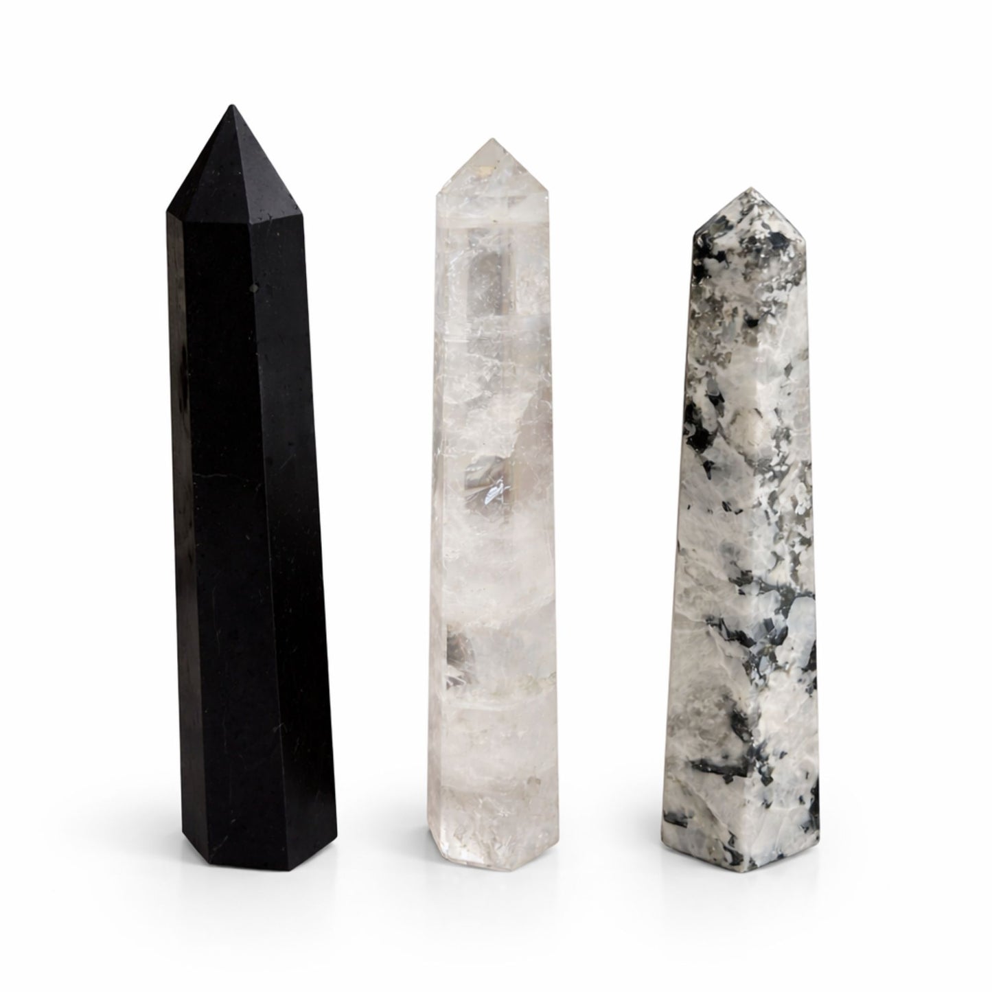 Gemstone Six Face Obelisk Point approx 17cm - Black Tourmaline - Vivid Aromas UK