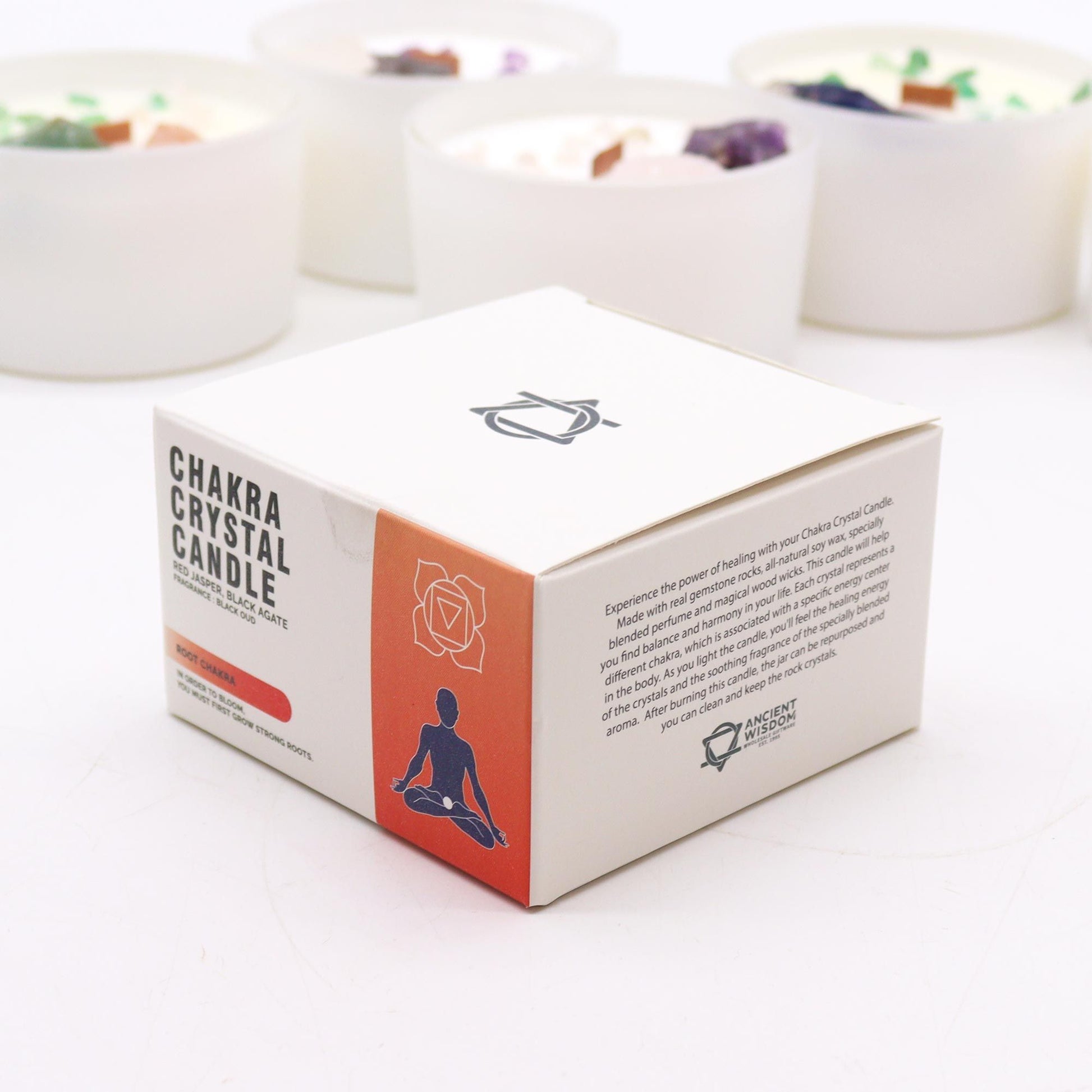 Chakra Crystal Candles - Root Chakra - Vivid Aromas UK