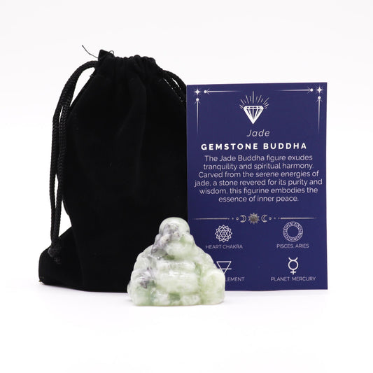 Gemstone Small Buddha - Jade - Vivid Aromas UK