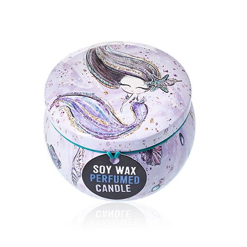 Art Tin Candle - Assorted Design - Sea life - Rasberry - Vivid Aromas UK