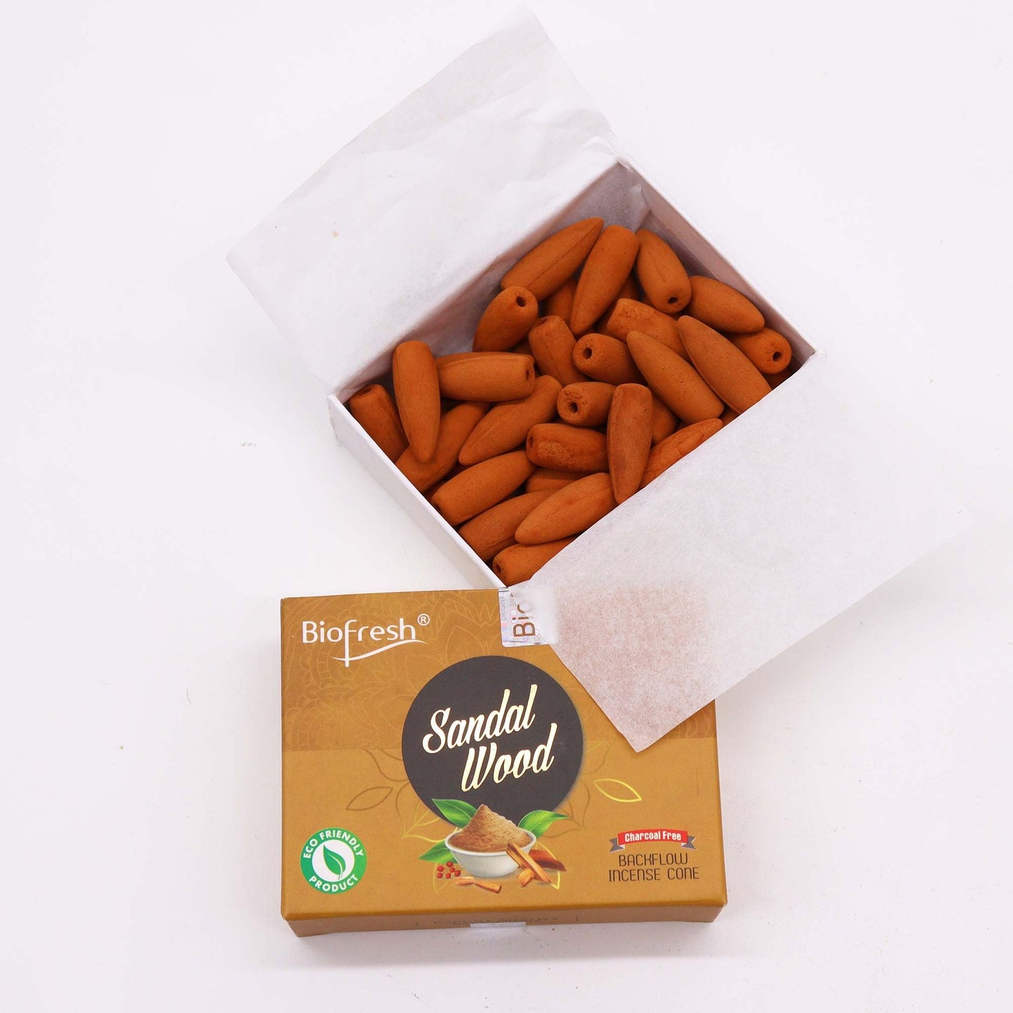 Biofresh Backflow Incense Cones - Sandalwood - Vivid Aromas UK