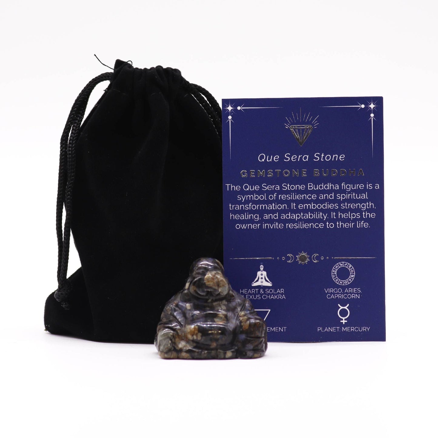 Gemstone Small Buddha - Que Sera Stone - Vivid Aromas UK