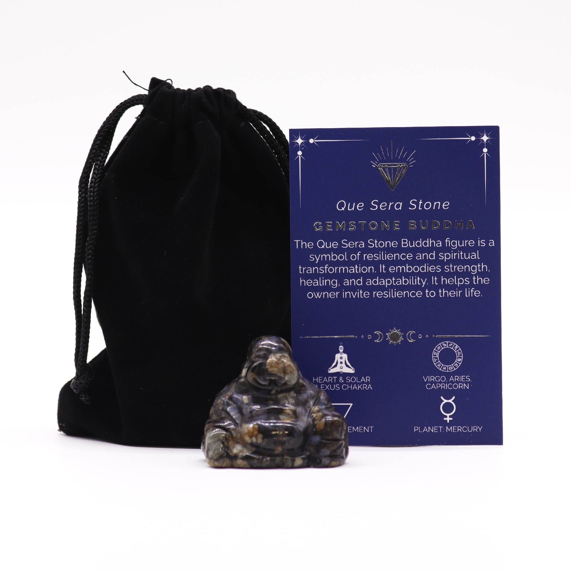 Gemstone Small Buddha - Que Sera Stone - Vivid Aromas UK
