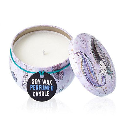 Art Tin Candle - Assorted Design - Sea life - Rasberry - Vivid Aromas UK