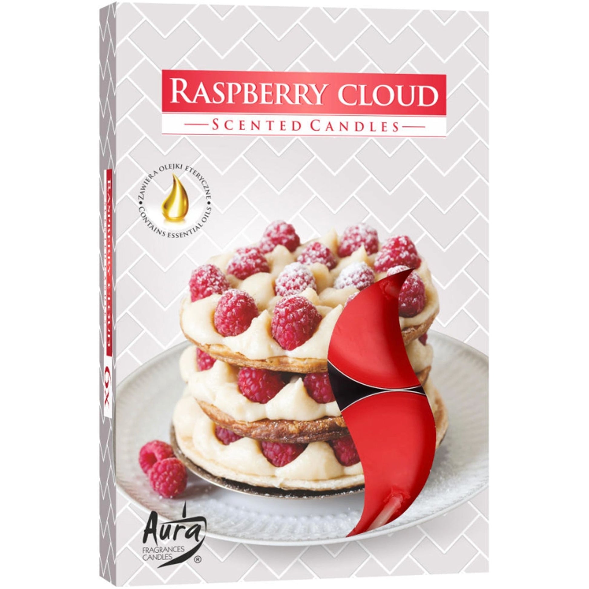 Set of 6 Scented Tealights - Raspberry Cloud - Vivid Aromas UK