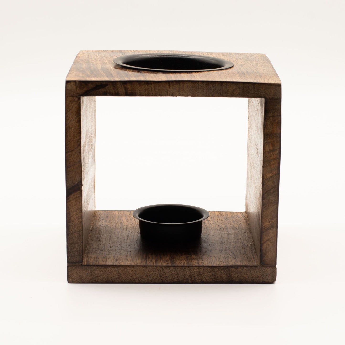 Large Square Mango Wood Oil Burner - Tree of Life - Vivid Aromas UK