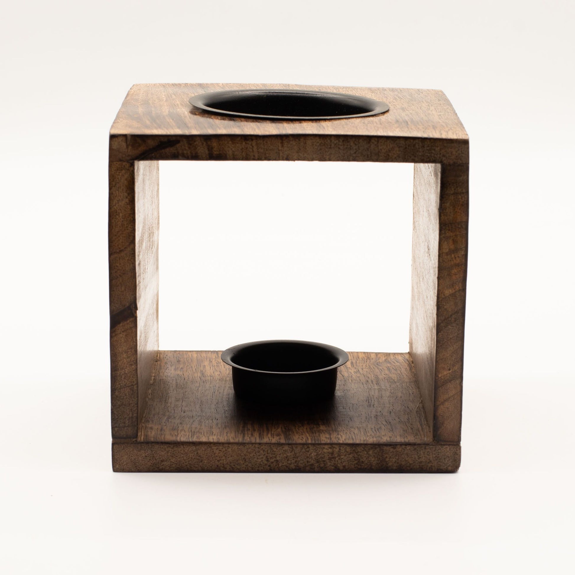 Large Square Mango Wood Oil Burner - Tree of Life - Vivid Aromas UK