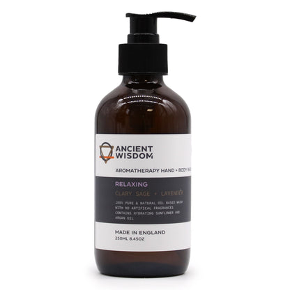 Clary Sage & Lavender Hand & Body Wash 250ml - Vivid Aromas UK