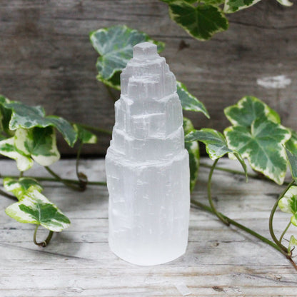 Natural Selenite Tower - 10 cm - Vivid Aromas UK