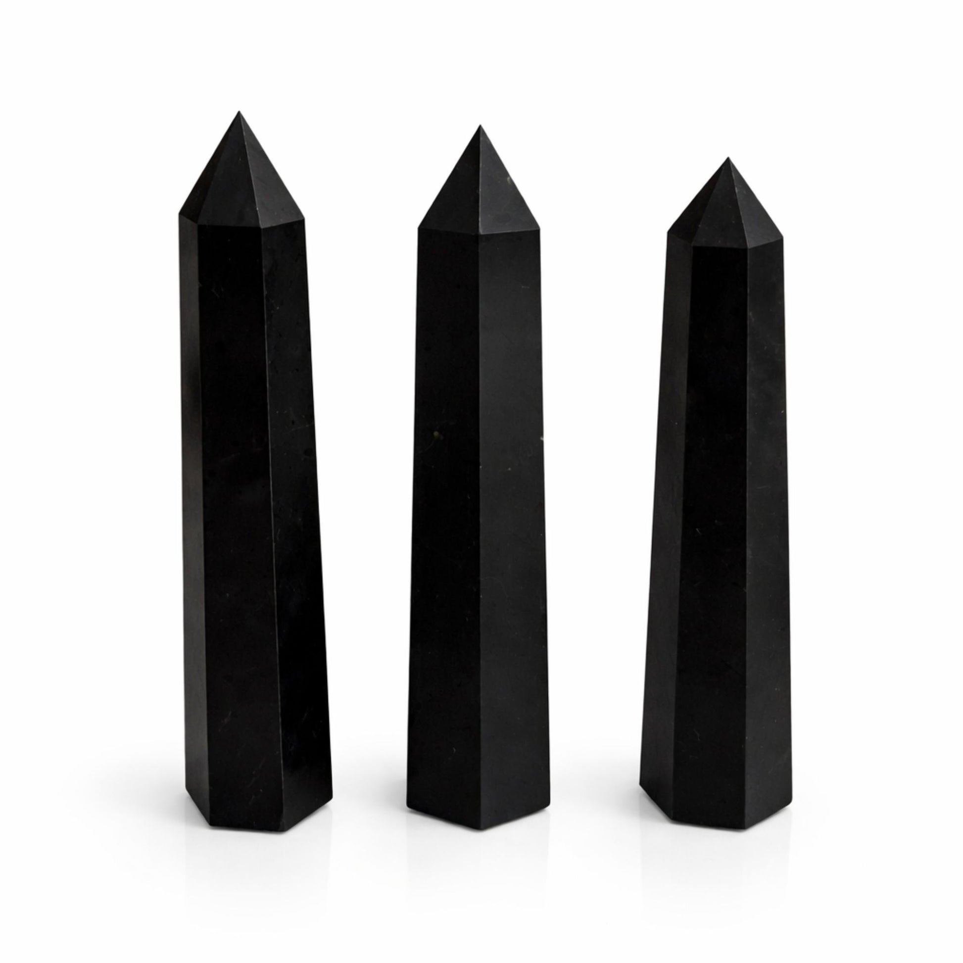Gemstone Six Face Obelisk Point approx 17cm - Black Tourmaline - Vivid Aromas UK