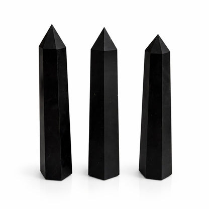 Gemstone Six Face Obelisk Point approx 17cm - Black Tourmaline - Vivid Aromas UK