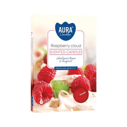 Set of 6 Scented Tealights - Raspberry Cloud - Vivid Aromas UK