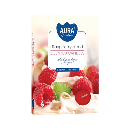 Set of 6 Scented Tealights - Raspberry Cloud - Vivid Aromas UK