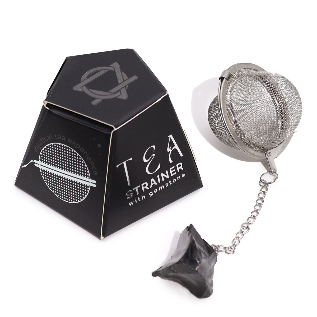 Raw Crystal Gemstone Tea Strainer - Black Obsidian - Vivid Aromas UK