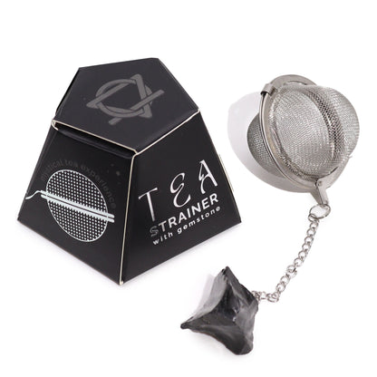 Raw Crystal Gemstone Tea Strainer - Black Obsidian - Vivid Aromas UK