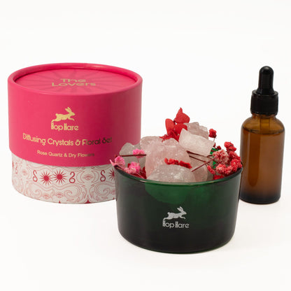 Hop Hare Diffusing Crystals & Floral Set - The Lovers - Vivid Aromas UK