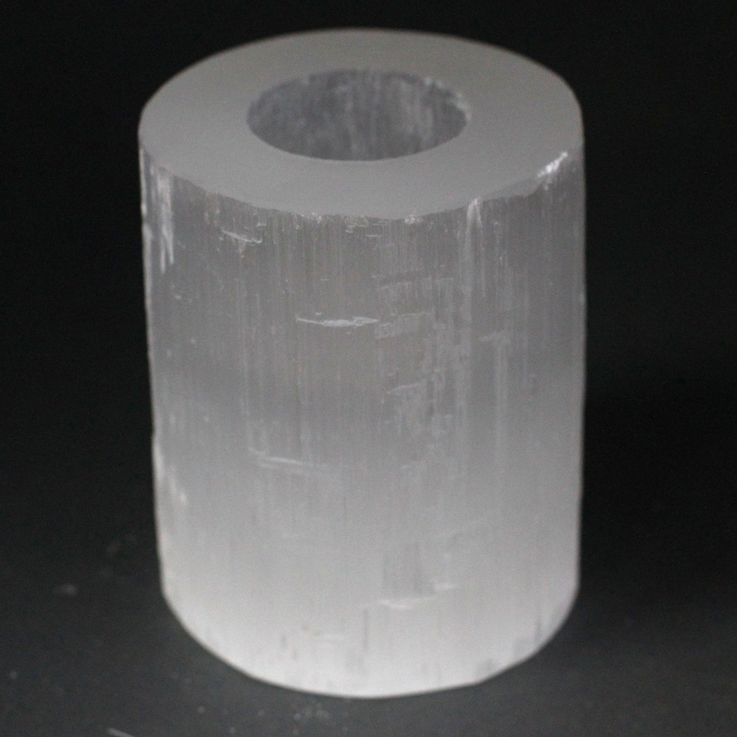 Selenite Cylinder Candle Holder - 10 cm - Vivid Aromas UK