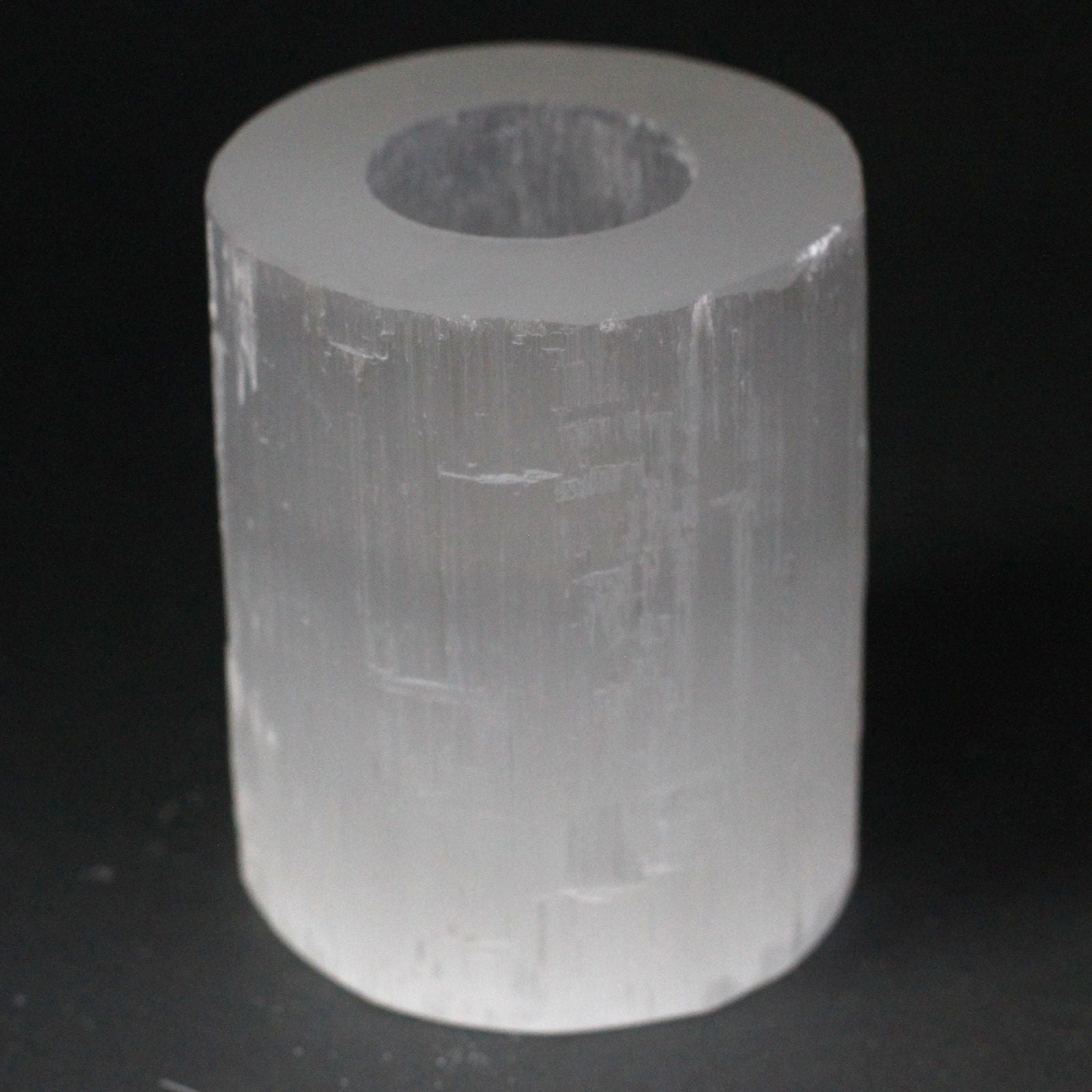 Selenite Cylinder Candle Holder - 10 cm - Vivid Aromas UK