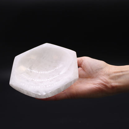Selenite Hex Bowl - 15cm - Vivid Aromas UK