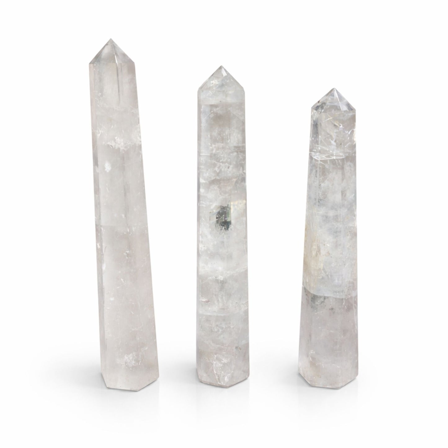Gemstone Six Face Obelisk Poins approx 17cm - Rock Crystal - Vivid Aromas UK