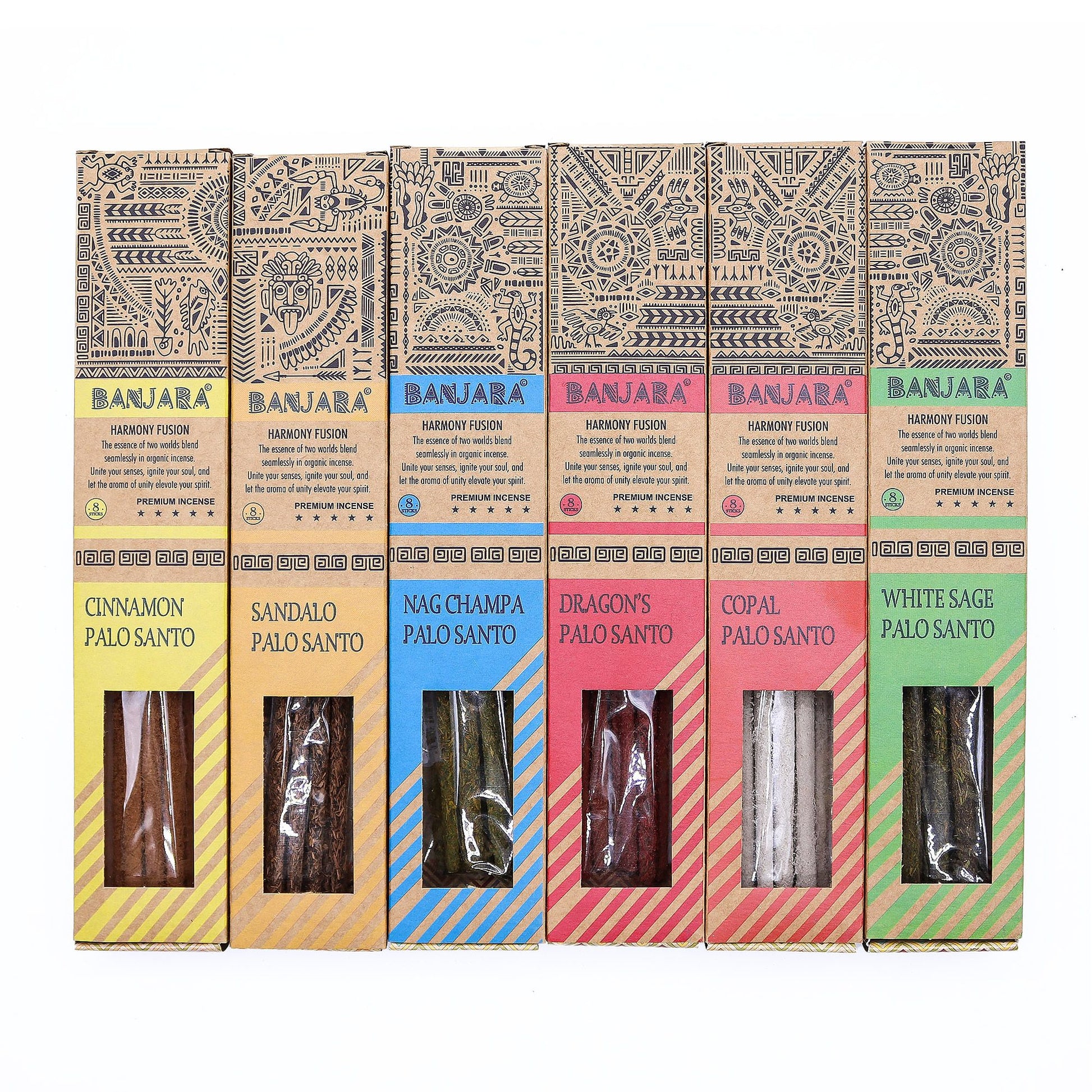 Banjara Palo Santo Smudge Sticks - Set of 6 - Box - Vivid Aromas UK