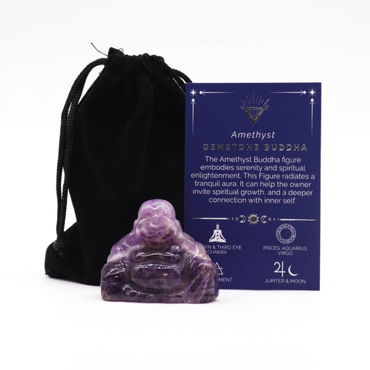 Gemstone Large Buddha - Amethyst - Vivid Aromas UK