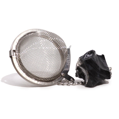 Raw Crystal Gemstone Tea Strainer - Black Obsidian - Vivid Aromas UK