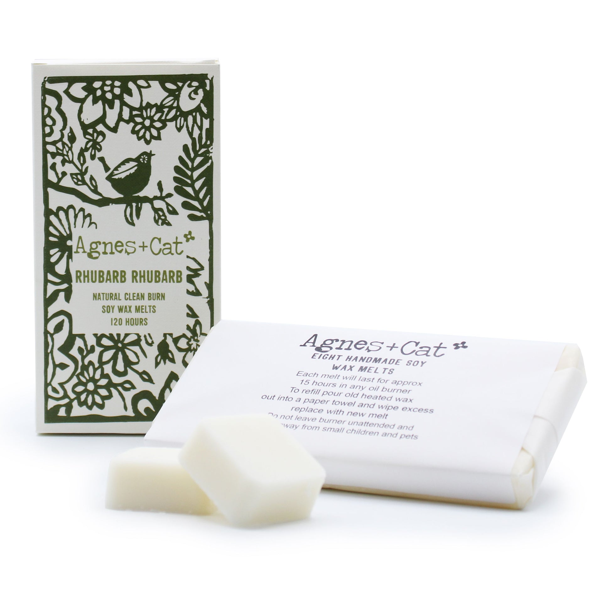 Agnes + Cat Box of 8 Wax Melts - Rhubarb Rhubarb - Vivid Aromas UK