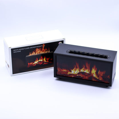 Flame Effect Aroma Diffuser with Birdsound - Black USB - Colour Change - Vivid Aromas UK