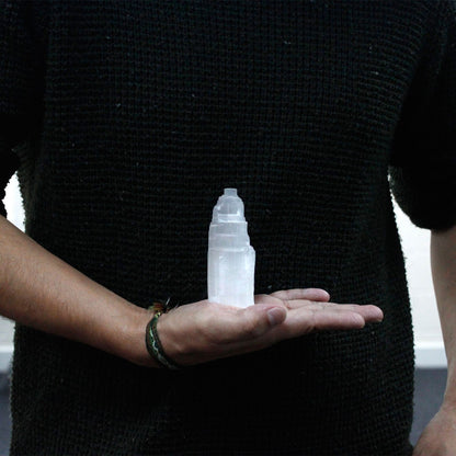 Natural Selenite Tower - 10 cm - Vivid Aromas UK