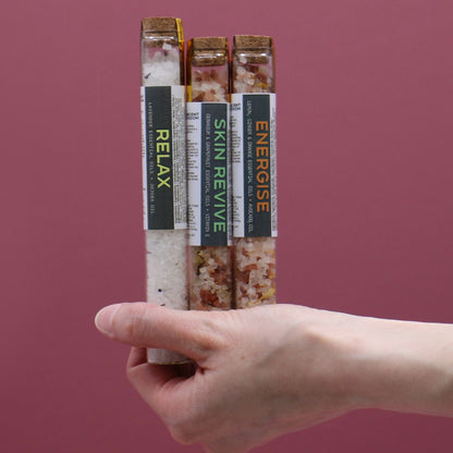Bath Salts in Vials - Gift Pack of 7 - Vivid Aromas UK