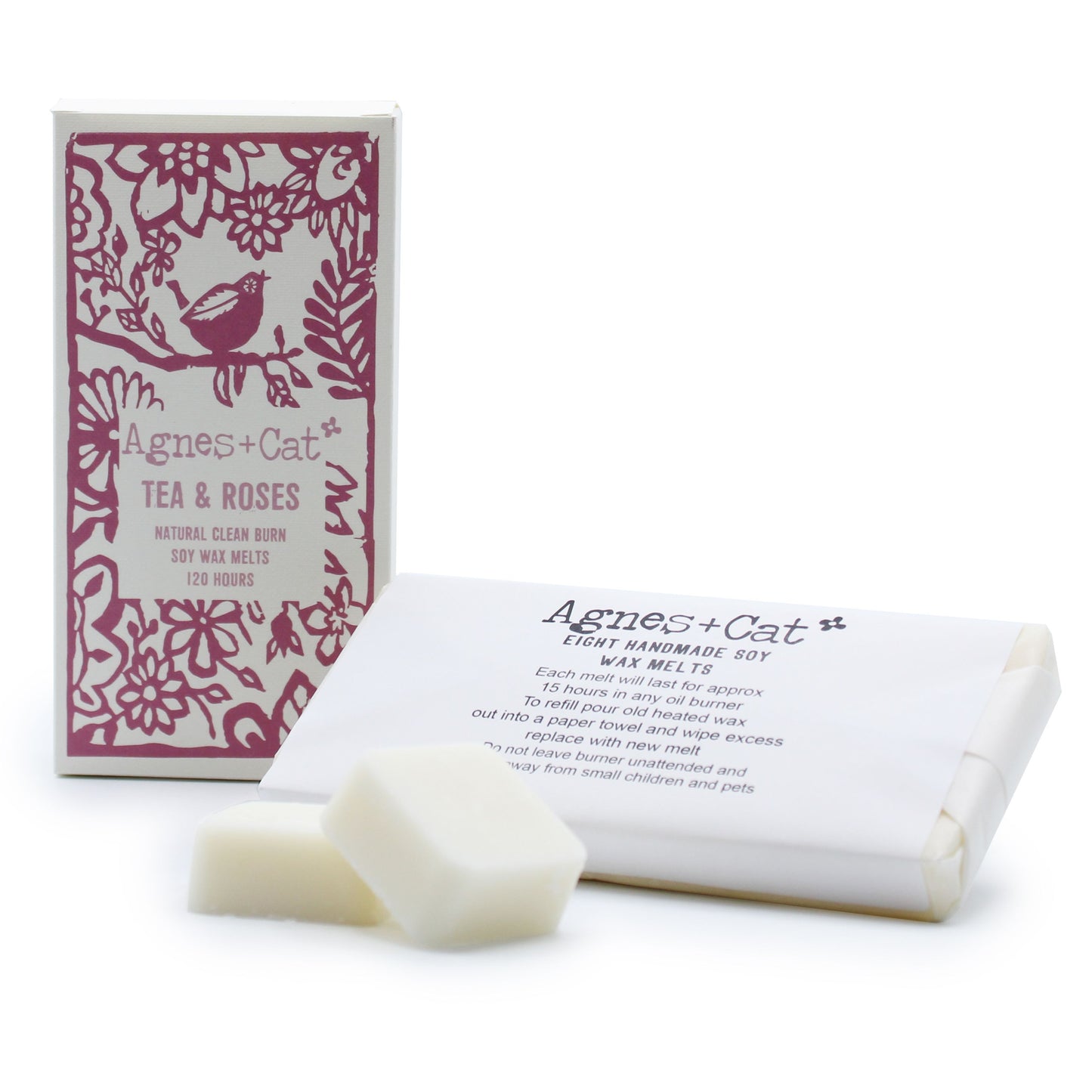 Agnes + Cat Box of 8 Wax Melts - Tea + Roses - Vivid Aromas UK