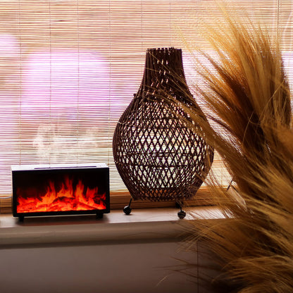 Flame Effect Aroma Diffuser with Birdsound - Black USB - Colour Change - Vivid Aromas UK