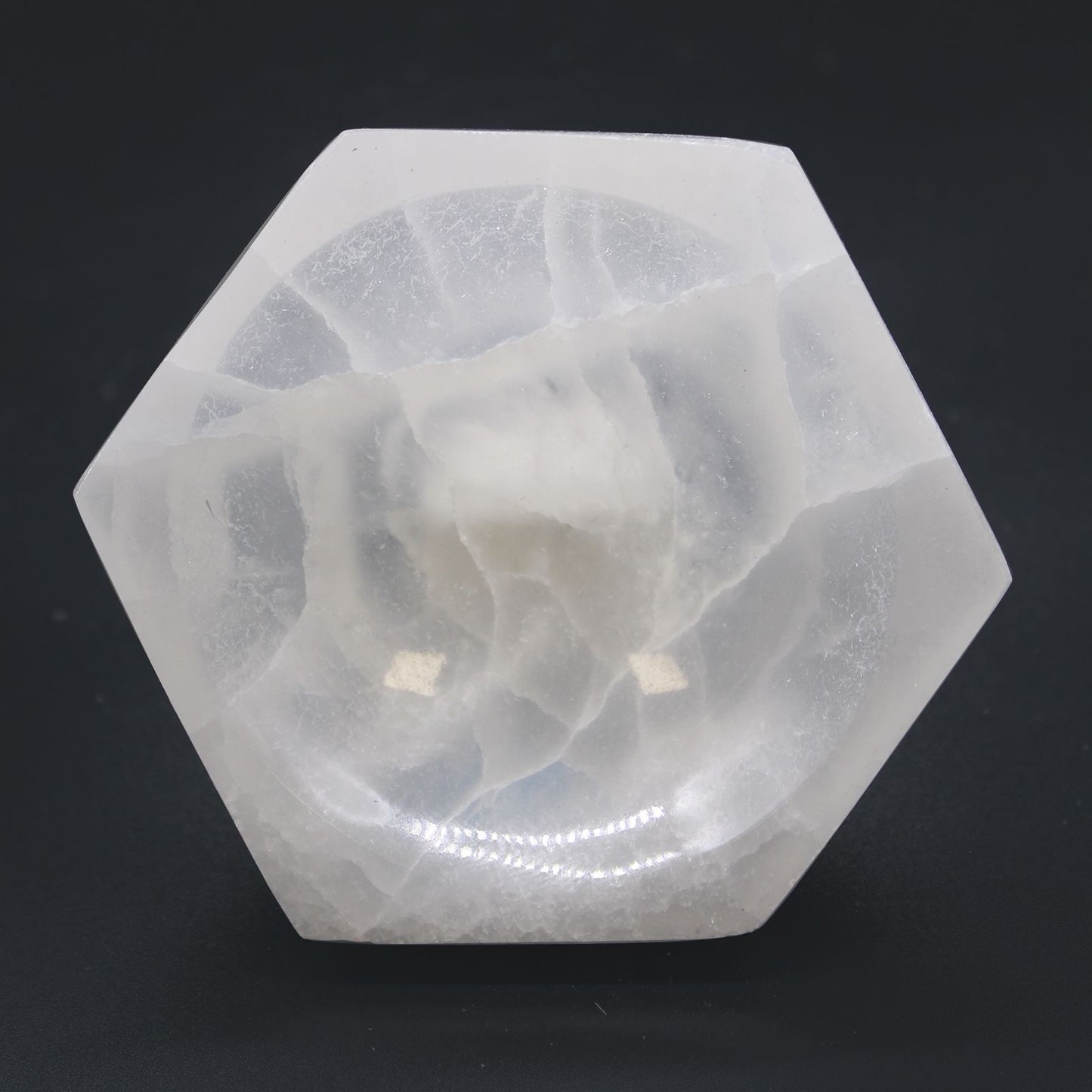 Selenite Hex Bowl - 10cm - Vivid Aromas UK