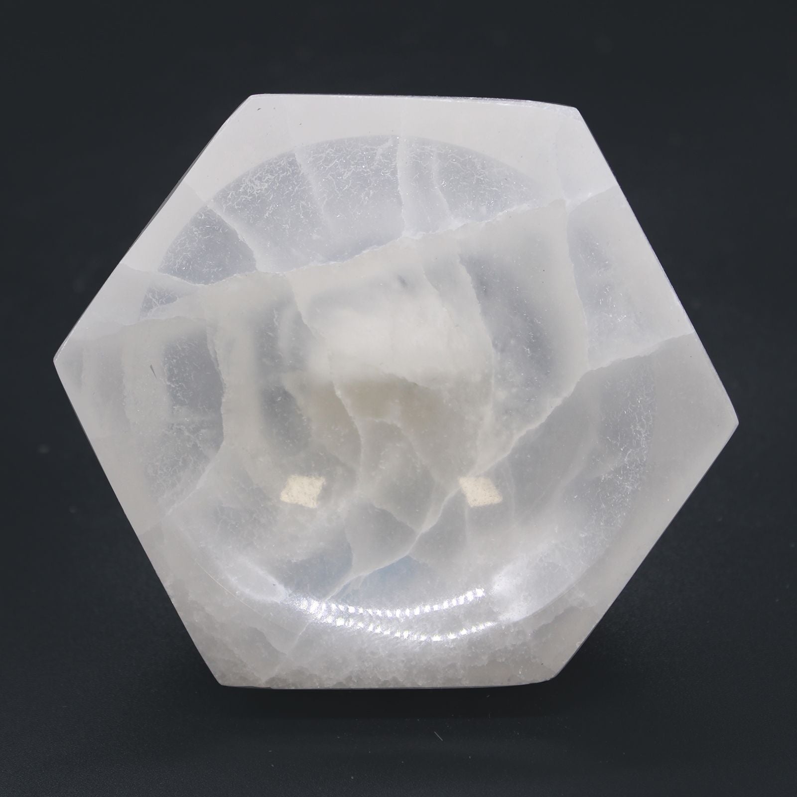 Selenite Hex Bowl - 10cm - Vivid Aromas UK