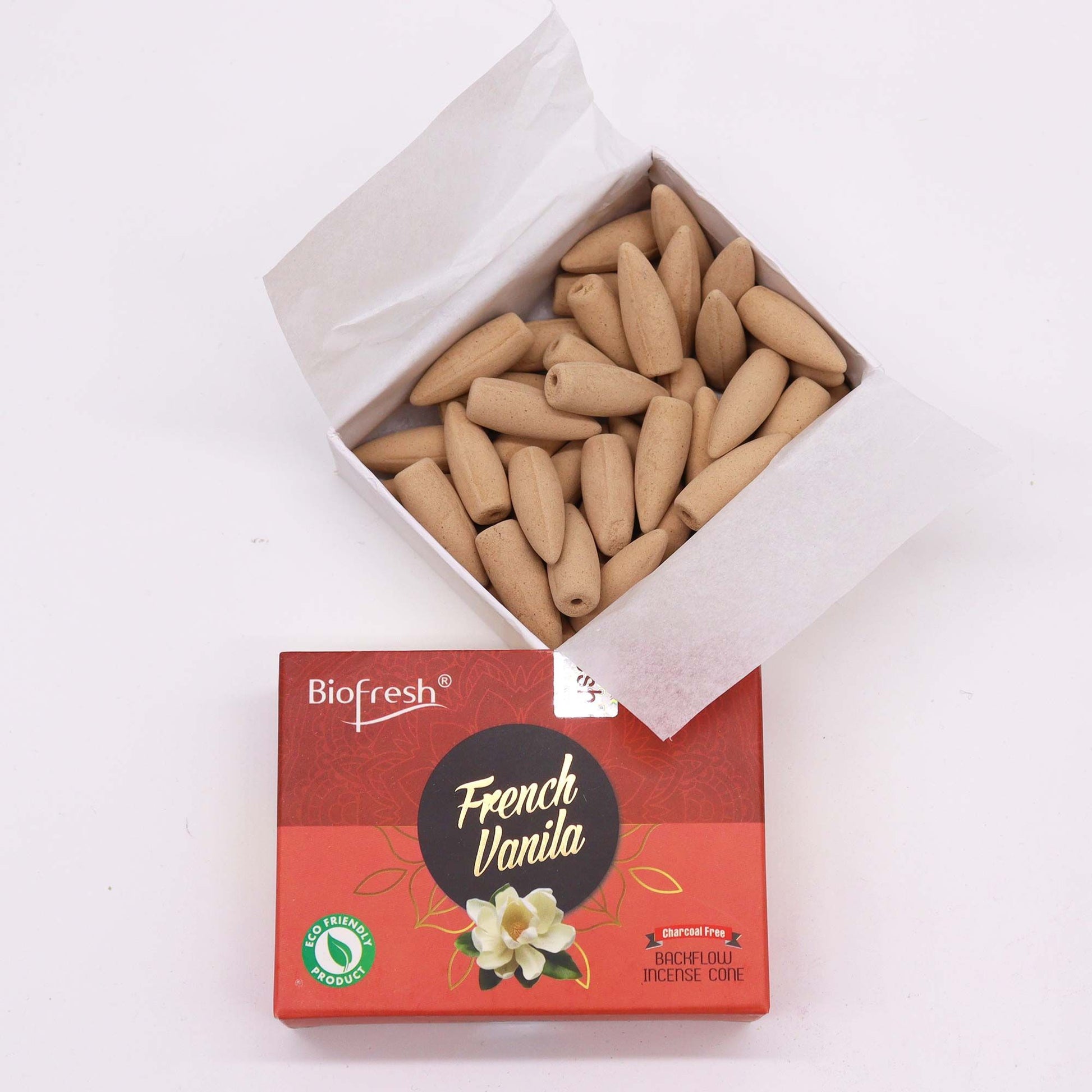 Biofresh Backflow Incense Cones - French Vanilla - Vivid Aromas UK
