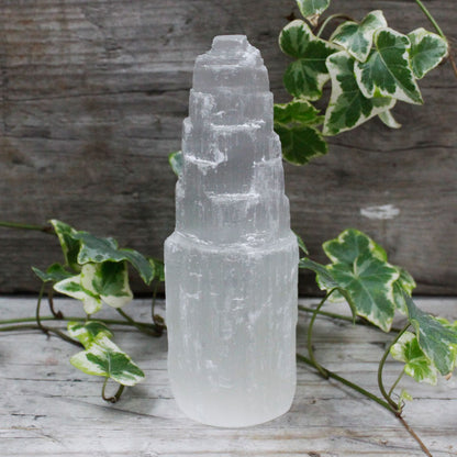 Natiural Selenite Tower - 15 cm - Vivid Aromas UK