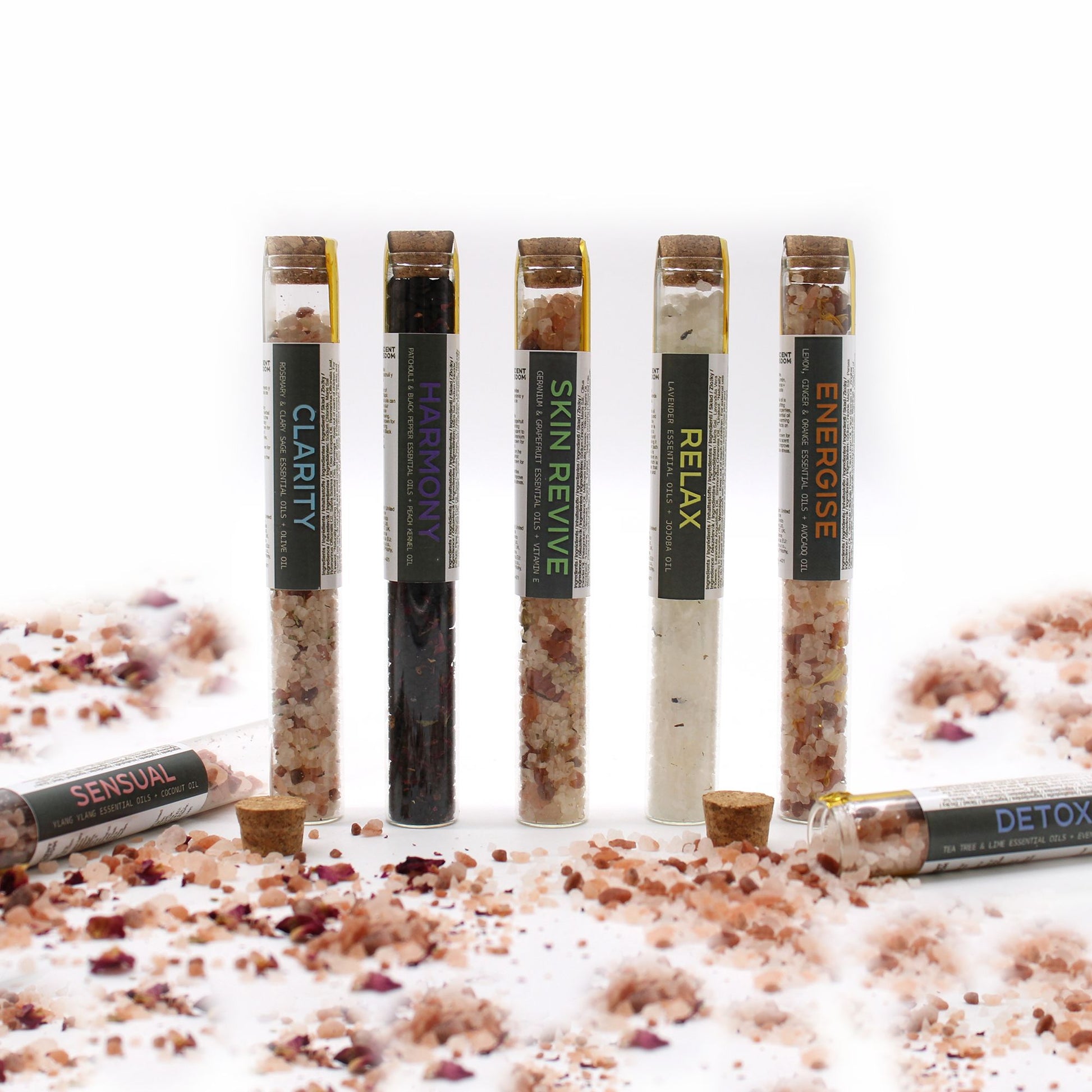 Bath Salts in Vials - Gift Pack of 7 - Vivid Aromas UK