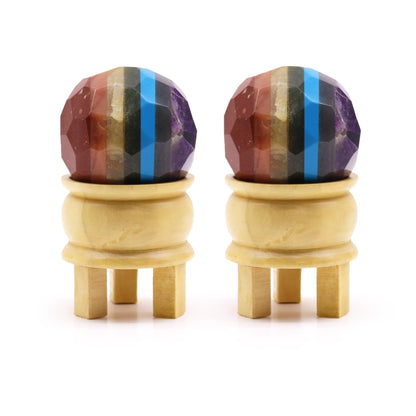 Gemstone Faceted Healing Ball & Stand - Seven Chakra - Vivid Aromas UK