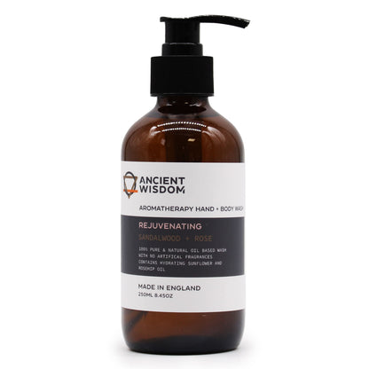 Sandalwood & Rose Hand & Body Wash 250ml - Vivid Aromas UK