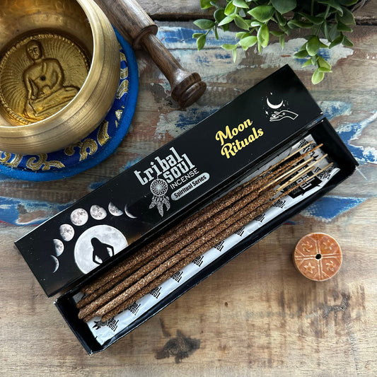 Tribal Soul Spiritual Incense Sticks and Ceramic Holder - Moon Ritual - Vivid Aromas UK