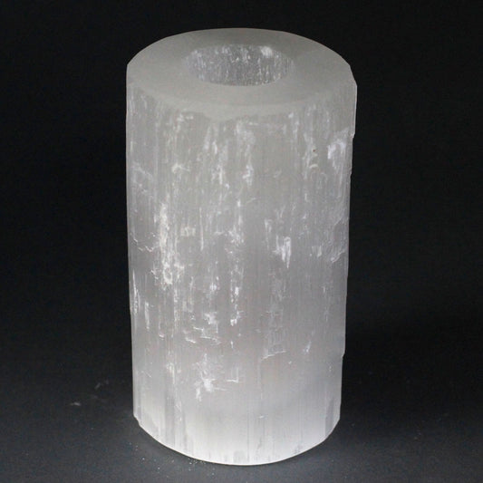 Selenite Cylinder Candle Holder - 15 cm - Vivid Aromas UK