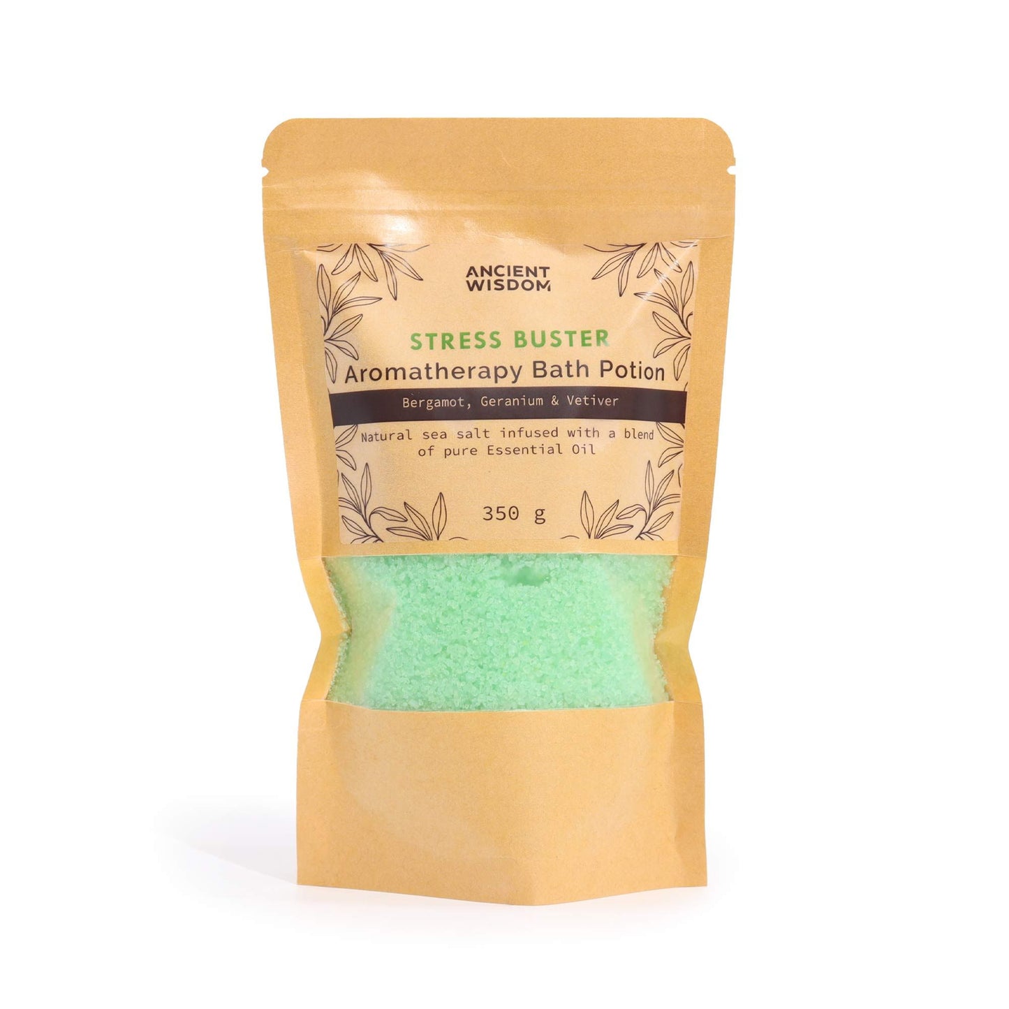 Aromatherapy Bath Potion in Kraft Bag 350g - Stress Buster - Vivid Aromas UK