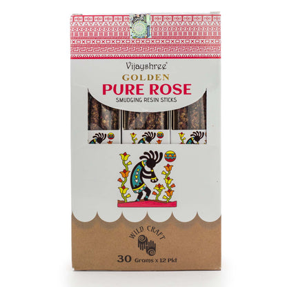 Golden Pure Rose Smudging Resin Sticks – 30g - Vivid Aromas UK