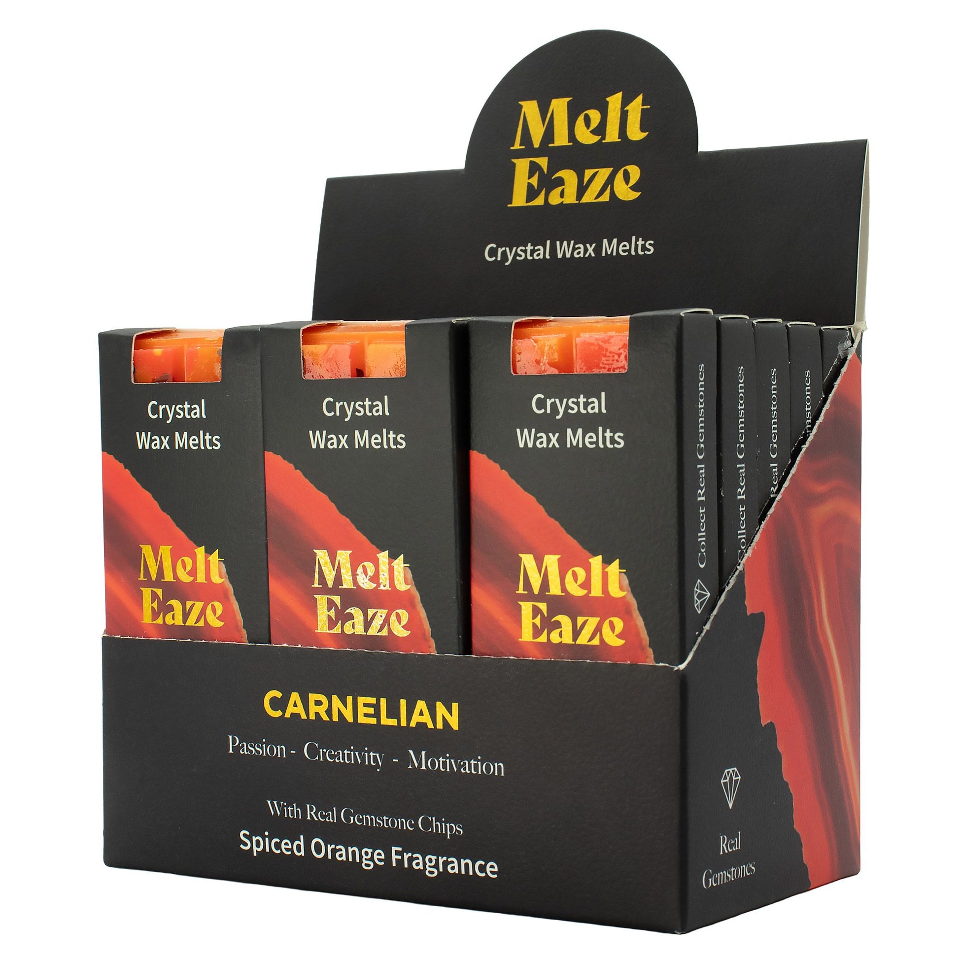 MeltEaze Wax Melts 50g - Carnelian Fire - Spiced Orange - Vivid Aromas UK
